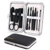 Manicure Set Travel Mini Nail Clippers Kit Pedicure Care Tools 10pcs Stainless Steel Grooming kit Black