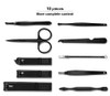 Manicure Set Travel Mini Nail Clippers Kit Pedicure Care Tools 10pcs Stainless Steel Grooming kit Black