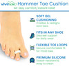 VIVEsole Hammer Toe Crest Cushion Buttress Pad Reduces Pressure from Calluses Hammer Toes Pair For Left Right Feet Toe S