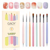GAOY 8 Pcs Nail Brushes for Nail Art Nail Design Tools for Nail Detail Painting French Liner and Dotting Pens for Nail D