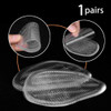 uxcell Gel Metatarsal Pad for Women Men Silicone Ball of Foot Cushions High Heel Inserts Adhesive Insoles Rippled Clear