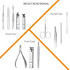 Manicure Set Professional Nail Clippers Kit Pedicure Care Tools Stainless Steel Women Grooming Kit 12Pcs for Travel or H