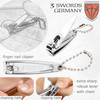 3 Swords Germany Brand Quality 4 Piece Manicure Pedicure Grooming kit Set for Professional Finger Toe Nail Care Tweezers