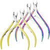 4 Packs Cuticle Nipper Premium Stainless Steel Cuticle Trimmer for Manicure Pedicure at HomeSpaSalon Gold and Rainbow Co