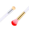 SILPECWEE 1Pc Double Head Acrylic Nail Art Brush Nail Gradient Shading Pen Nail Dust Remover Powder Cleaner Brushes Mani
