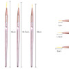 SILPECWEE 3pcs Rose Gold Nail Liner Brush Nail Design Brushes Thin Nail Art Brush Liner Brush for Nails Nail Paint Brush