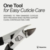 Harperton Cuticle Trimmer Full Jaw Nipper and Trimmer NonSlip Cuticle Nipper Stainless Steel Cutter Fingernails and Toen