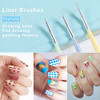 TEOYALL Nail Art Brushes Nail Design Painting Brushes Builder Gel Brush Nail Dotting Tools Nail Fine Liner Brushes