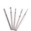 MZCMSL Russian Manicure Drill Bits CylinderBallFlameNeedle Cuticle Bit332 Shank Diamond Nail Drill Bit5pcs