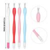 30 Pieces Cuticle Trimmer Remover Pusher Rubber Nail Cuticle Pusher Tipped Nail Cleaner Fork Double End Dead Skin Callus