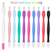 30 Pieces Cuticle Trimmer Remover Pusher Rubber Nail Cuticle Pusher Tipped Nail Cleaner Fork Double End Dead Skin Callus