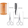 TecUnite 4 Pieces Mustache Scissors Grooming Kit for Men Beard Trimmer Set 2 Small Combs and 2 Scissors Beard Trimming K