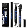 NewBang Beard Pencil Kit Waterproof and LongLasting 4 Tip Pen for Natural Looking Beard Moustache Eyebrows Black 2PCS