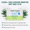 Clean Easy Azulene Sensitive Soft Wax Wax for Sensitive Skin Hair Removal Gentle Soothing Formula for Face Body 14 oz