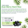 Clean Easy Acai Berry Hard Wax for Hair Removal NonStrip Depilatory Wax for Painless Full Body Face Bikini Brazilian Wax