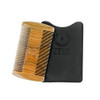 ZEUS DoubleSided Beard Mustache Comb for Men Natural Sandalwood Grooming Tool with Leather Case AntiStatic Travel Friend