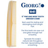 Giorgio G36 Handmade All Fine Tooth Pocket Comb for Men Hair Comb Straightener for Everyday Grooming Styling Hair Mustac