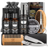 Isner Mile Beard Grooming Kit for Men Care with Beard Wash Oil Balm Brush Comb Straight Razor Mens Birthday Christmas St
