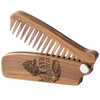 Beard Comb for Men Pocket Folding Combs for Mustache Hair Travel Natural Wooden Comb with Real Man Engraving Perfect for