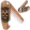 Beard Comb Gifts for Him Wooden Comb for Men Folding Pocket for Moustache Hair Walnut Combs Husband with the Engraving S