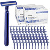 McKesson Disposable Razors 100 Count Twin Blade Bulk Shaving Razors for Men Women Stainless Steel Blue SingleUse for Med