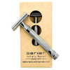 Parker 91R Heavyweight Long Handle Safety Razor Classic 3Piece Double Edge Razor for Smooth Close Shaves Brass Frame wit