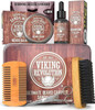 Viking Revolution Ultimate Grooming Kit for Men Boar Brush Wood Comb Sandalwood Balm Oil Scissors for Beard Mustache