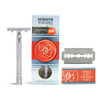 MERKUR 25C Double Edge Safety Razor in Bright Chrome with an Open Comb Design Long Handle Made in Germany PlasticFree Th