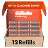 Gillette Fusion5 Mens Razor Blade Refills 12 Count Lubrastrip for a More Comfortable Shave