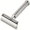 MERKUR 42C Double Edge Safety Razor Hexagonal Handle ThreePiece Design Closed Comb Straight Bar Bright Chrome Finish Mad