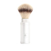 MHLE Travel Silver Aluminum Silvertip Fibre Shaving Brush Portable Synthetic Luxury Shave Brush for Men Rich Lather