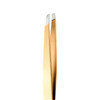 Rubis Classic Stainless Steel Slanted Tweezers for Precise Eyebrows and Hair Removal The Gold Collection Gold 1K103