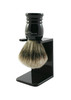 Edwin Jagger 1EJ256SDS Traditional Imitation Ebony Super Badger Hair Exfoliating Shaving Brush with Drip Stand for Shavi