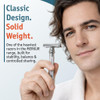 MERKUR 38C Double Edge Safety Razor Bright Chrome Extra Large Barber Pole Grip Brass Handle Made in Germany PlasticFree