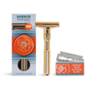 MERKUR FUTUR 702 Adjustable Double Edge Safety Razor Bright Gold Adjustable Razor With Dial Made in Germany PlasticFree