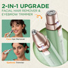 VOGCREST Hair Trimmer 2 in 1 Facial Hair Remover Eyebrow Trimmer for Women Rechargeable Portable LED Light