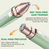 VOGCREST Hair Trimmer 2 in 1 Facial Hair Remover Eyebrow Trimmer for Women Rechargeable Portable LED Light