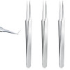 3 Pieces Ingrown Hair Tweezers Stainless Steel Splinter Tweezers Pointed Blackhead Remover Precision Eyebrow Tweezers fo