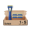Schick Hydro Groomer Beard Trimmer for Men Beard Groomer with 5 Razor Blades Blue