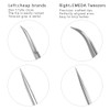 EMEDA Eyelash Extension Tweezers 2 Pieces VETUS Straight and J Curved Tweezers for Eyelash Extensions Precision Lashing