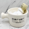 Parker Deluxe Stoneware Apothecary Shaving Mug for use with up to 3 Shave Soaps and Lathering Shave Creams Handmade in T