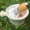 Parker Deluxe Stoneware Apothecary Shaving Mug for use with up to 3 Shave Soaps and Lathering Shave Creams Handmade in T