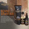 Woodys Beard Stuff 3 Piece Kit Beard Tattoo Oil Wash 2 in 1 Facial Hair Conditioner Cleanse Moisturize and Style