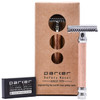 Parker Open Comb Double Edge Safety Razor Heavyweight Chrome Handle for Closer Shaves Includes 5 Razor Blades Ideal for