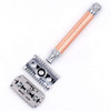 Parker Open Comb Double Edge Safety Razor Heavyweight Chrome Handle for Closer Shaves Includes 5 Razor Blades Ideal for