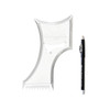 The Cut Buddy PLUS Beard Shaping Tool Clear Template with Builtin Comb and Bonus Pencil Ideal for Hairline Beard and Mus