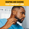The Cut Buddy PLUS Beard Shaping Tool Clear Template with Builtin Comb and Bonus Pencil Ideal for Hairline Beard and Mus