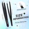 Mudder 12 Pcs Eyebrow Tweezers Set for Facial Hair Stainless Steel Slanted Tip Tweezers in Bulk for Men and Women Black