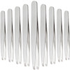 Mudder 12 Pcs Eyebrow Tweezers Set for Facial Hair Stainless Steel Slanted Tip Tweezers in Bulk for Men and Women Silver