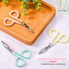 Maitys 6 Pcs Stainless Steel Eyebrow Scissors Tweezers Handle Shaped Tweezers Clip Flat Straight Tip Brow Hair Plucker R